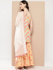 Women Printed Regular Gotta Patti Kurti with Sharara & With Dupatta-AHKUSHDU-COMBO-763-ICH