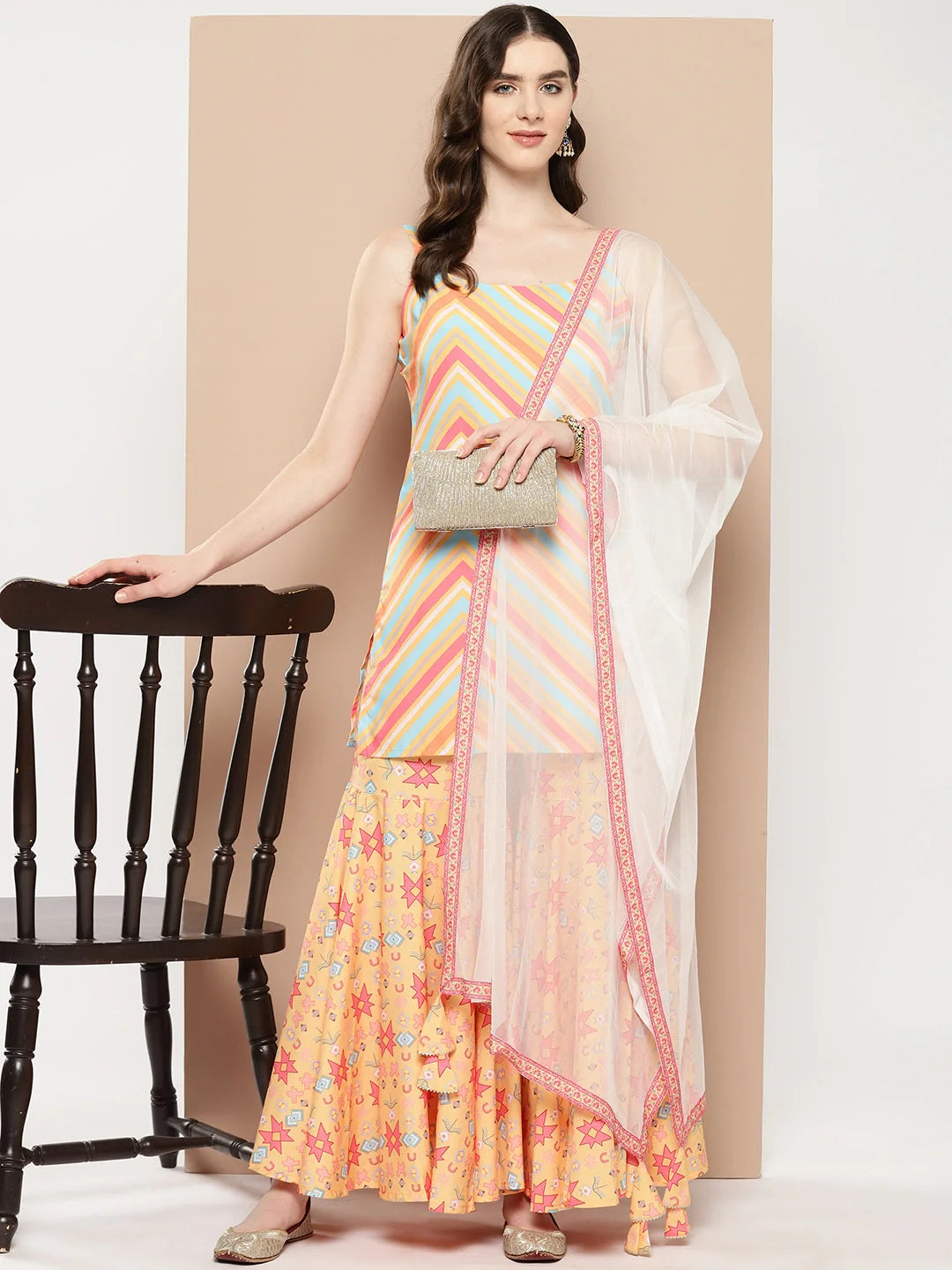 Printed Kurti with Sharara & Dupatta | Designer Sharara Suits