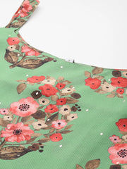 Women Floral Printed Regular Gotta Patti Kurta with Sharara & With Dupatta-AHKUSHDU-COMBO-895