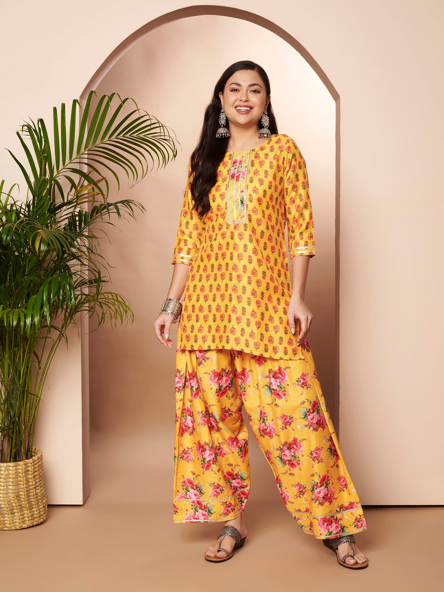 Floral Printed Tunic with Palazzos