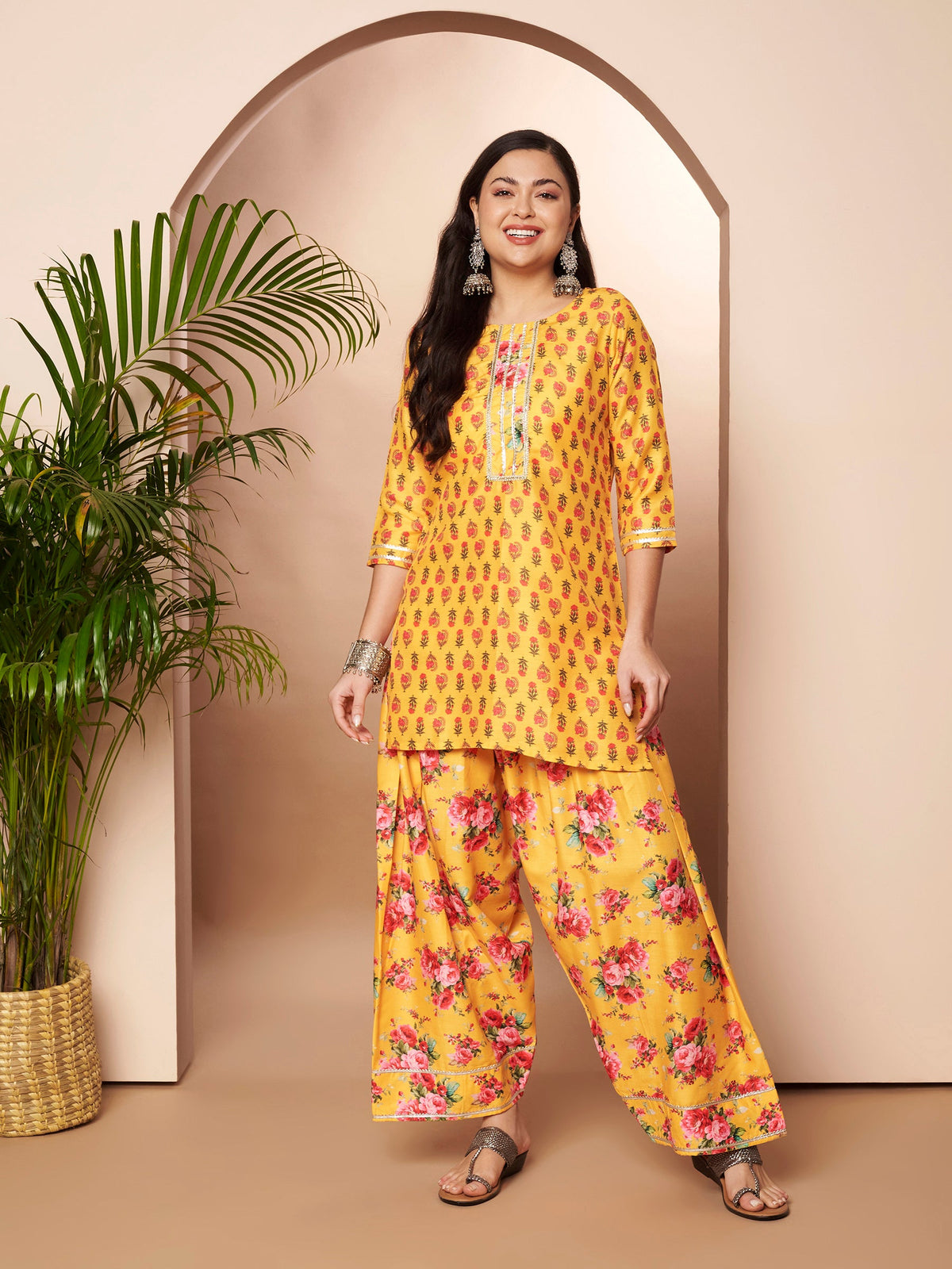 Floral Printed Tunic with Palazzos