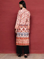 Orange Printed Gotta Patti Velvet Kurta-AHKUVLDP-1104