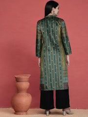Women Printed Gotta Patti Velvet Kurta-AHKUVLDP-1118