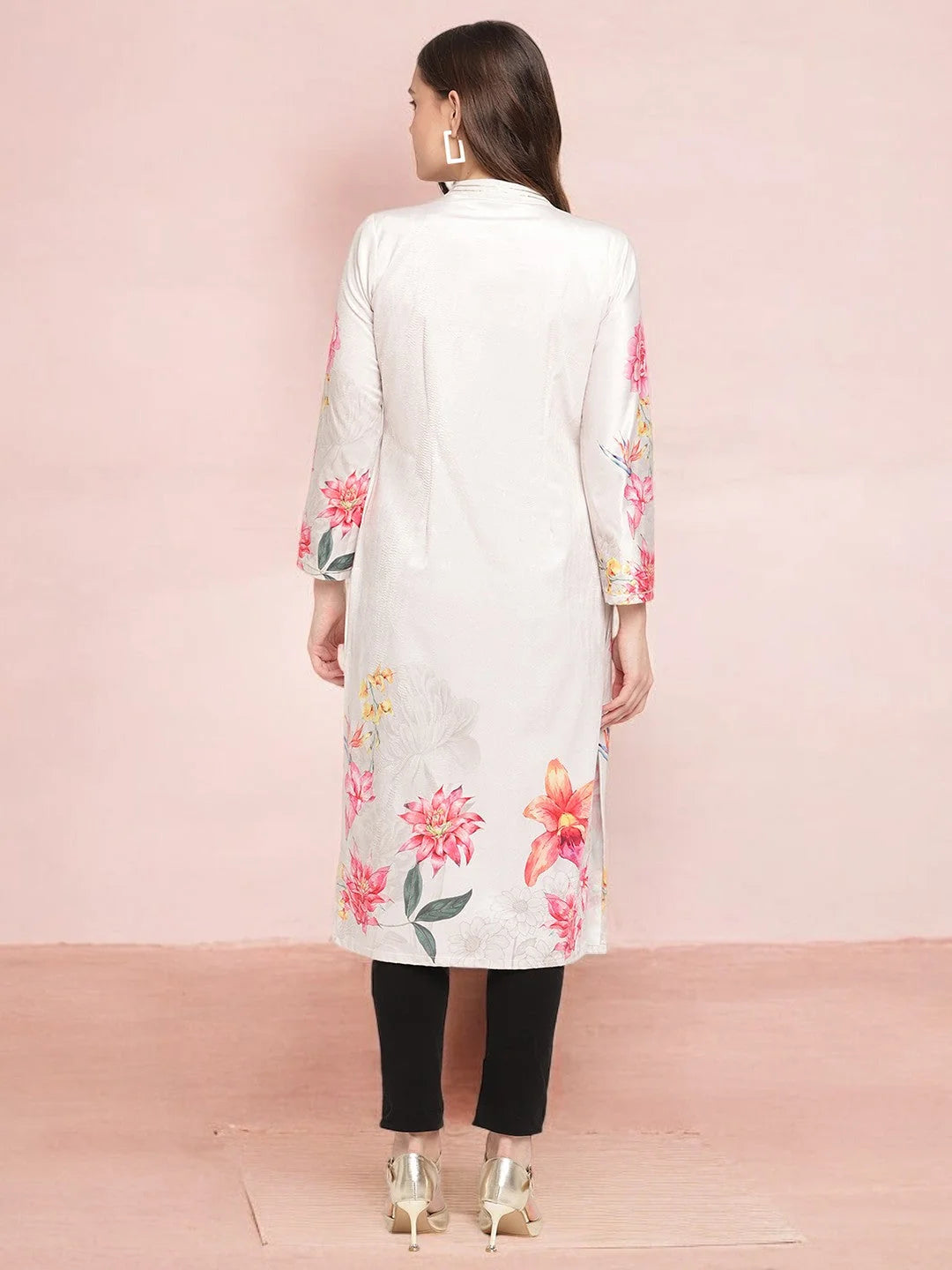 Floral Velvet Indian Kurta Ladies - Unique Digital Print!