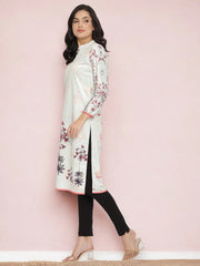 Women's Light Green Color Digital Print Velvet Kurta-AHKUVLDP-910