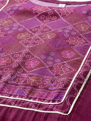 Women Floral Printed Gotta Patti Kurta-AHKUVMDDDS-1115