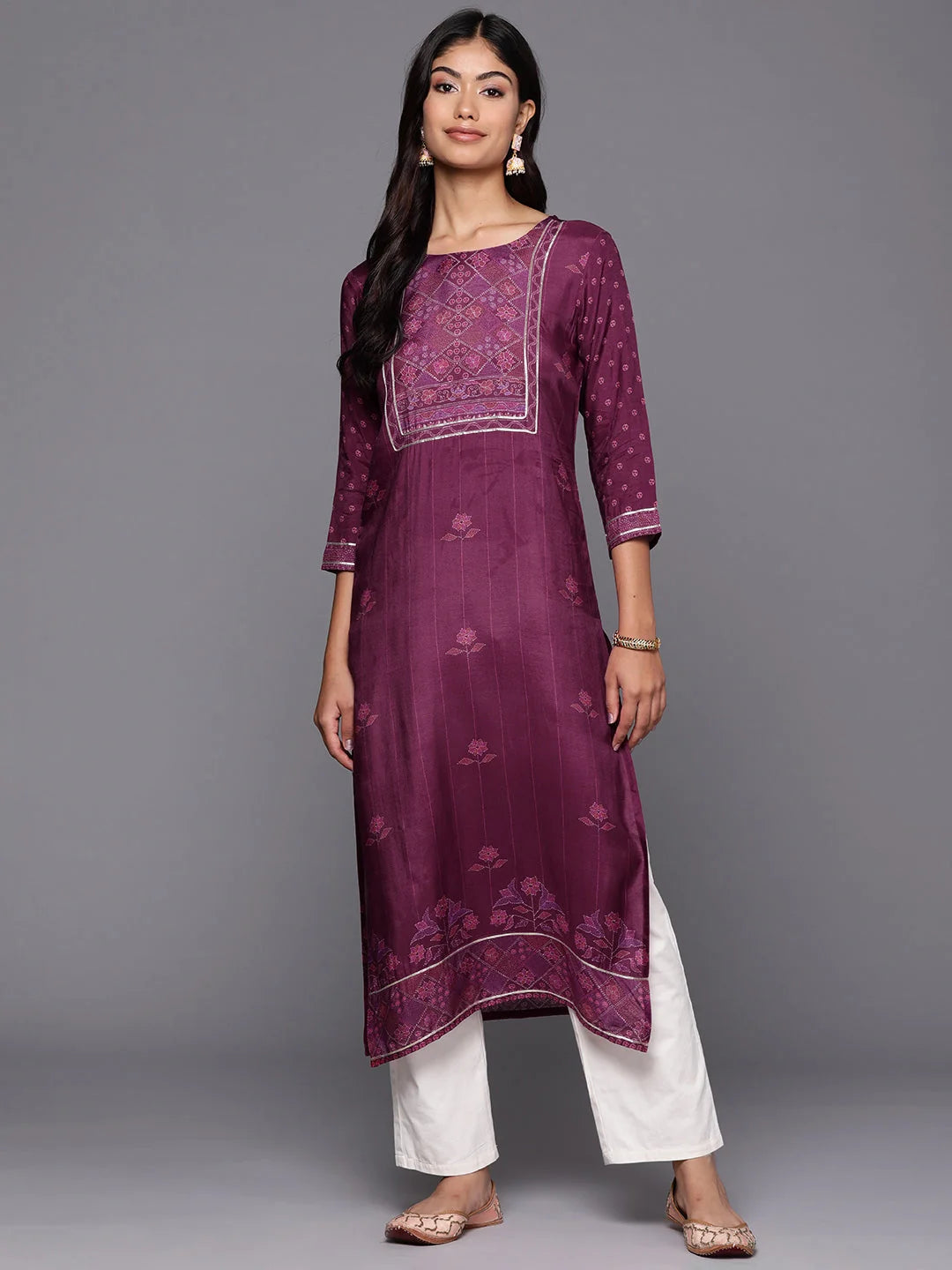 Ethnic Motif Gotta Patti Indian Kurta for Women | Stylish