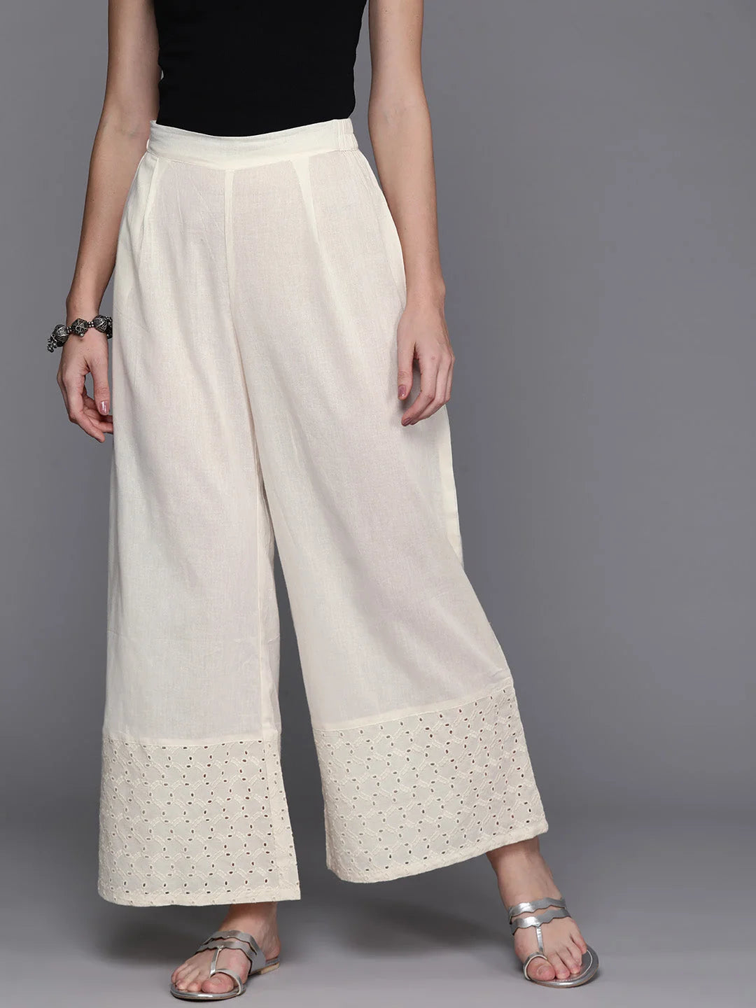 Embroidered Palazzo Pants for Women - Designer Palazzo Trousers