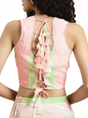 Pastel Colour Striped Ready to Wear Saree-AHSRBL-SET-10
