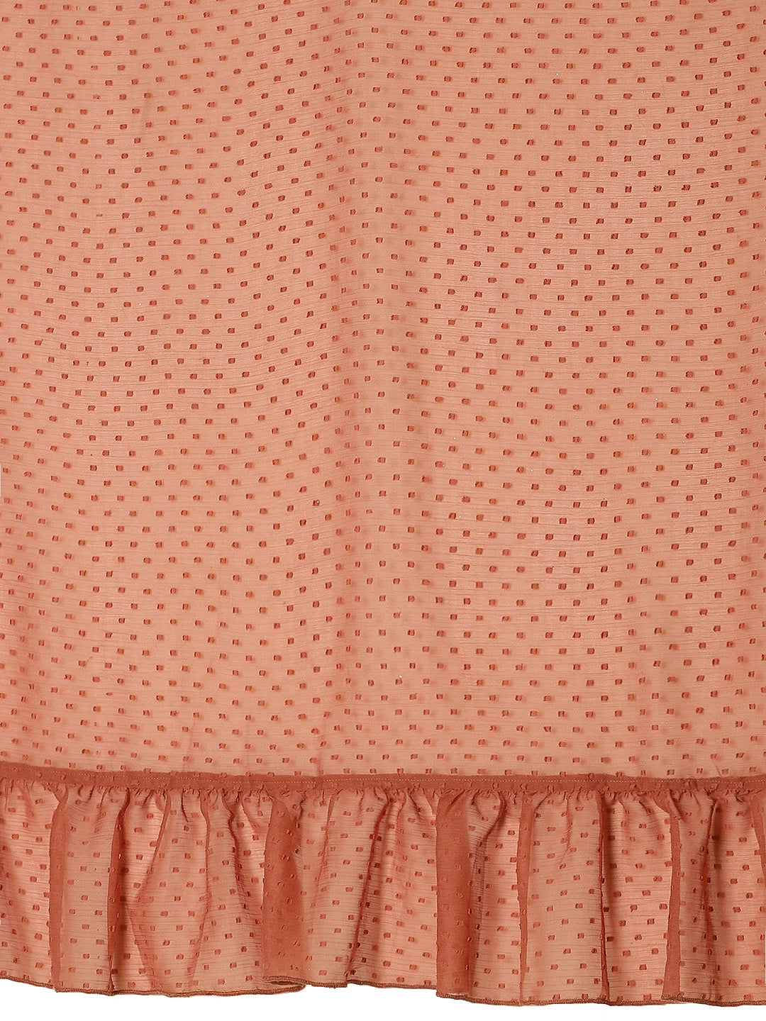 Rust Ruffled Saree Set | Ready to Wear Indian Sari