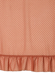Rust Brown Woven Design Ruffled Ready to Wear Saree Set-AHSRBL-SET-1