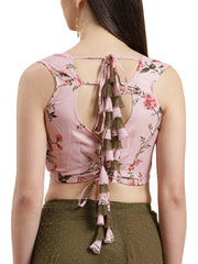 Olive Green Pleated Woven Design ready to wear Saree-AHSRBL-SET-3