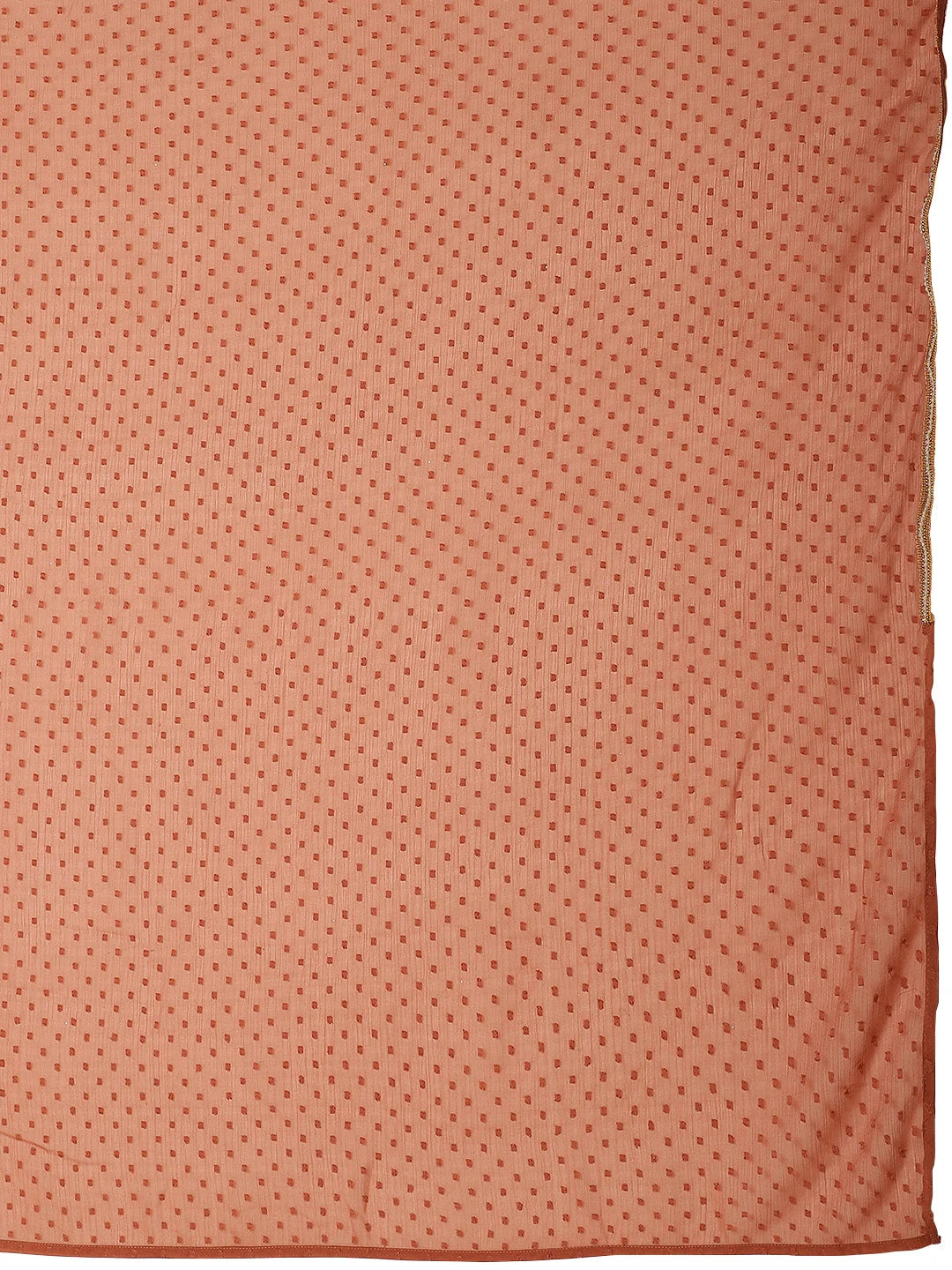 Rusty Brown Polyester Saree: Ready to Wear Indian Sari