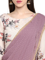 Women's Mauve Butta Georgette Ready to Wear Saree-AHSRBL-SET-5