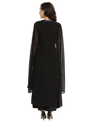 Black & Blue Printed Crop Top with Palazzos & Jacket-AHTPPZJK-Combo-297