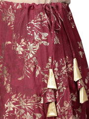 Indowestern Beige & Maroon Shirt With Skirt Set-AHTPSK-Combo-103