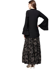 Black Shirt with Skirt Co-ord Set-AHTPSK-Combo-105