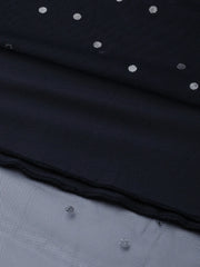 Navy Blue & Silver Foil Print Layered Top with Skirt-AHTPSK-Combo-266