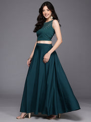 Women's Green Westren Co-ords-AHTPSKJK-COMBO-1133