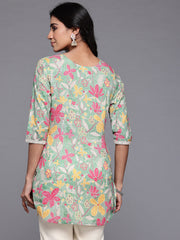 Ahalyaa Floral Printed Pure Cotton Tunic