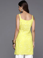 Floral Printed Square Neck Pure Cotton Kurti-AHTUCOGL-8175