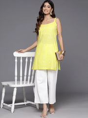 Floral Printed Square Neck Pure Cotton Kurti-AHTUCOGL-8175