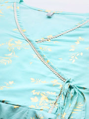 Printed Embellished Pure Cotton Ethnic Tunic-AHTUCOGL-8177