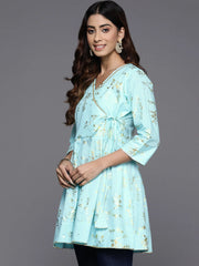 Printed Embellished Pure Cotton Ethnic Tunic-AHTUCOGL-8177