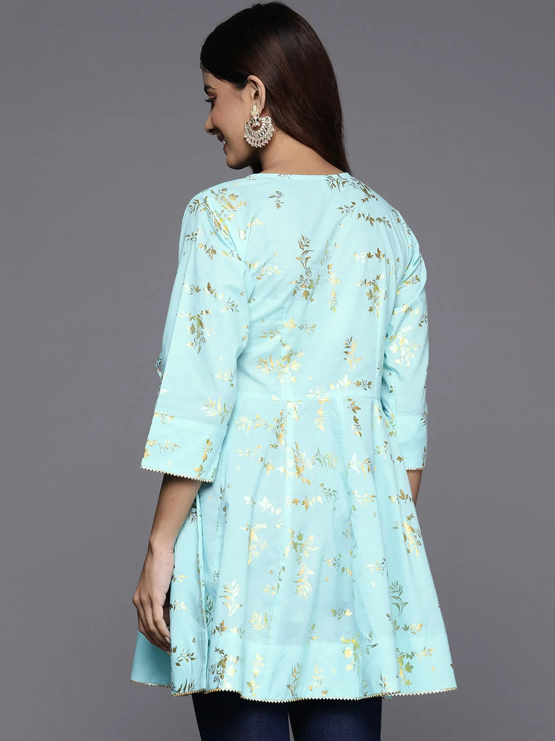 Printed Cotton Tunic Top | Embellished Indian Kurtis Online