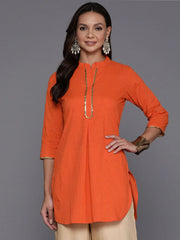 Mandarin Collar Printed Pure Cotton Tunic-AHTUCOPG-8176