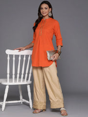 Mandarin Collar Printed Pure Cotton Tunic-AHTUCOPG-8176