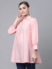 Baby Pink Pure Cotton Printed Tunic-AHTUCOPGFP-8055