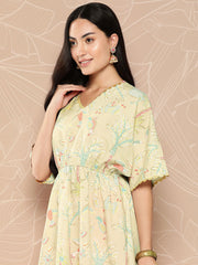 Gathered Conversational Printed Tunic-AHTUCRDP-8137
