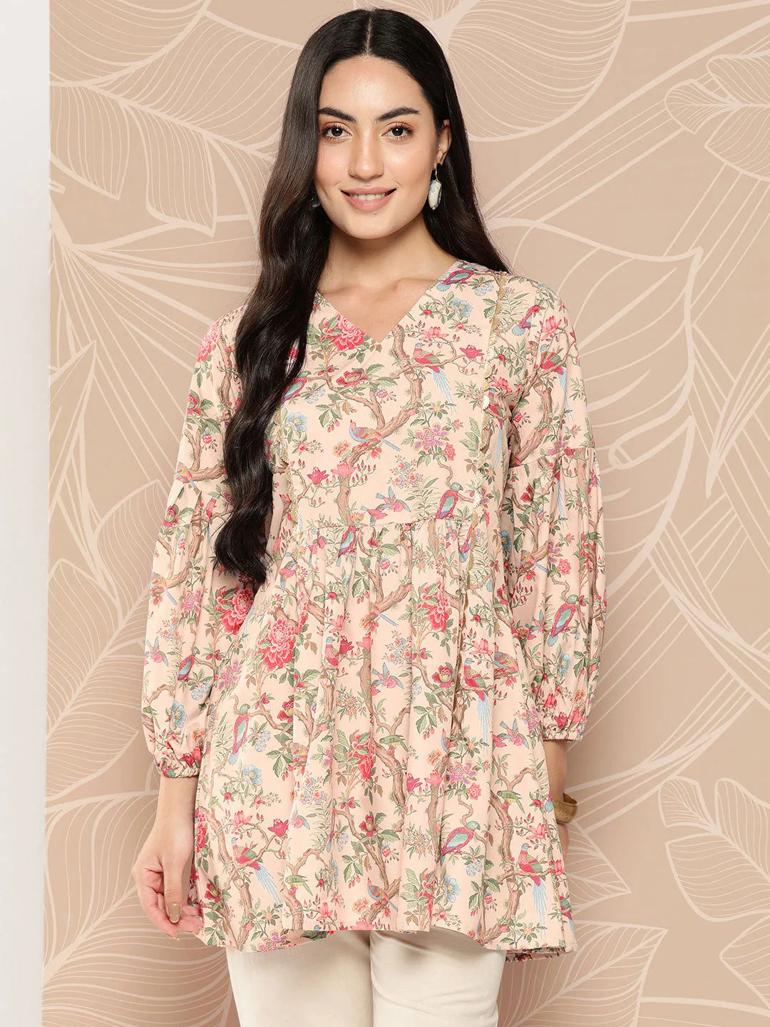 Stylish Floral Printed Tunic - Indian Kurta for Women Online