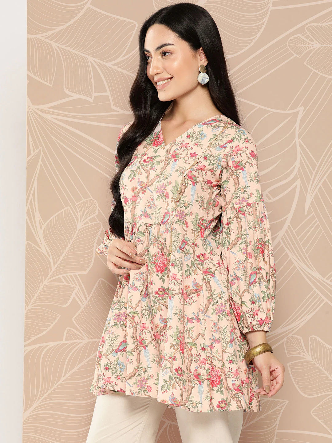Stylish Floral Printed Tunic - Indian Kurta for Women Online