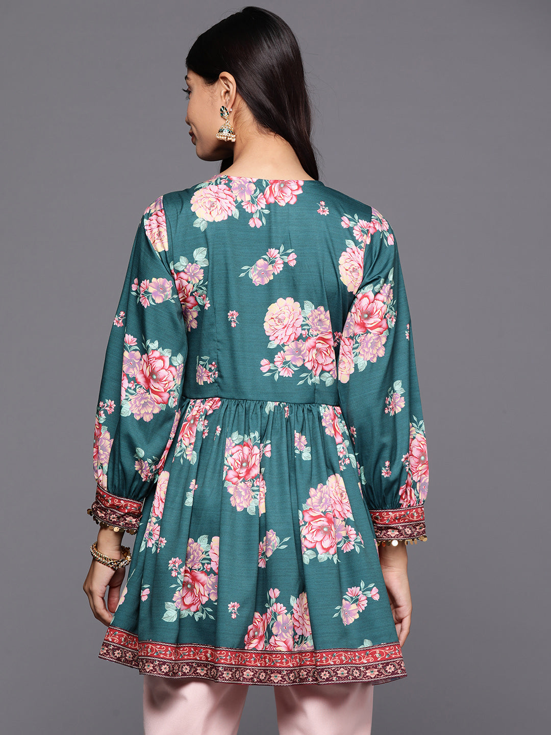 Floral Printed Tunic Top - Stylish Indian Kurtis for Women