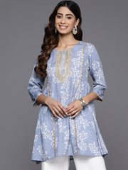 Floral Printed Crepe Ethnic Tunic-AHTUCRDP-8181-EMB-OA
