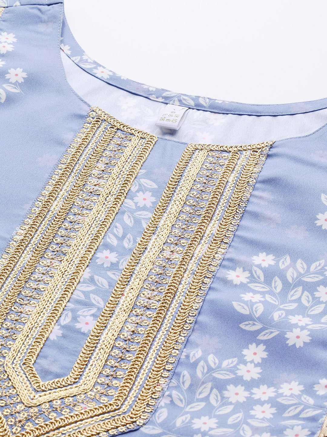 Floral Crepe Tunic Top | Elegant Indian Kurta for Women