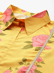 Women's Yellow Fusion Wear Tunic-AHTUCRDP-8202