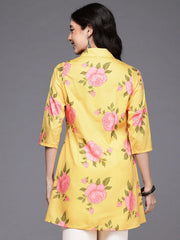 Women's Yellow Fusion Wear Tunic-AHTUCRDP-8202