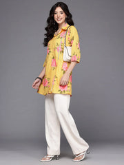 Women's Yellow Fusion Wear Tunic-AHTUCRDP-8202