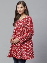 Maroon Printed Tunic-AHTUFLWXDS-8003