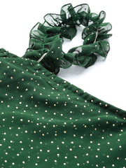 Green Printed One Shoulder Tunic-AHTUGRFPDS-8026