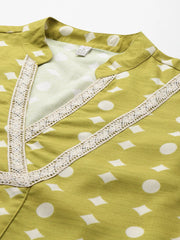 Women's Olive Green Fusion Wear Tunic-AHTUMGDP-8203