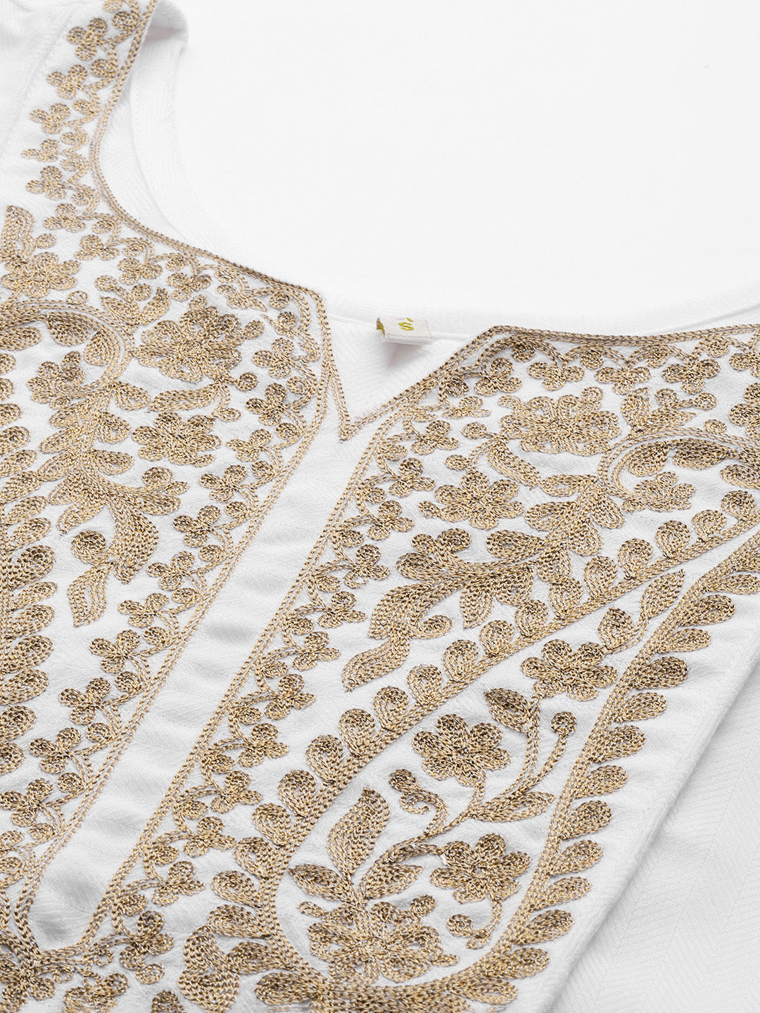 White Embroidered Tunic Top - Indian Kurta for Ladies Online