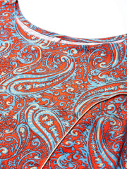 Women Printed Tunic & Trousers with Gotta Patti Details-AHTUPT-COMBO-861