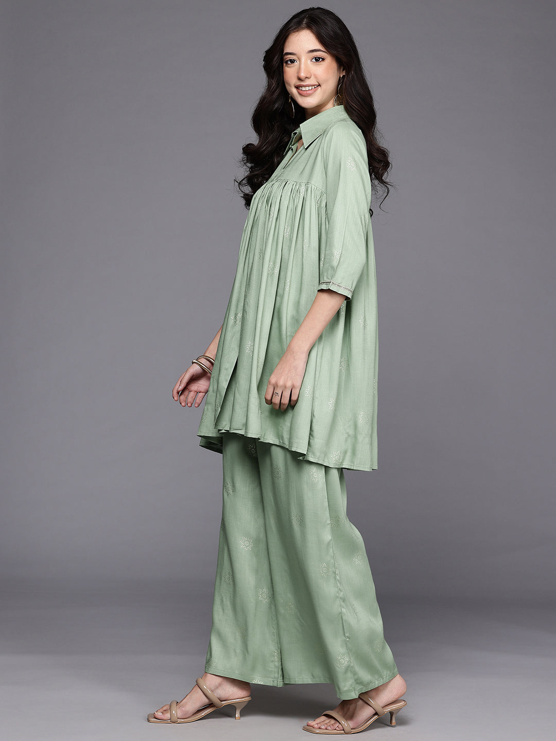 Women's Green Westren Co-ords-AHTUPZ-COMBO-1129