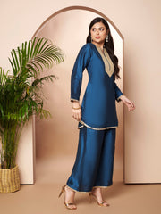 Women's BlueTraditional Wear Co-ords-AHTUPZ-COMBO-1168