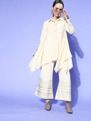 Off White & Golden Solid Top with Palazzos-AHTUPZ-COMBO-451-FF