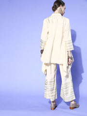Off White & Golden Solid Top with Palazzos-AHTUPZ-COMBO-451-FF